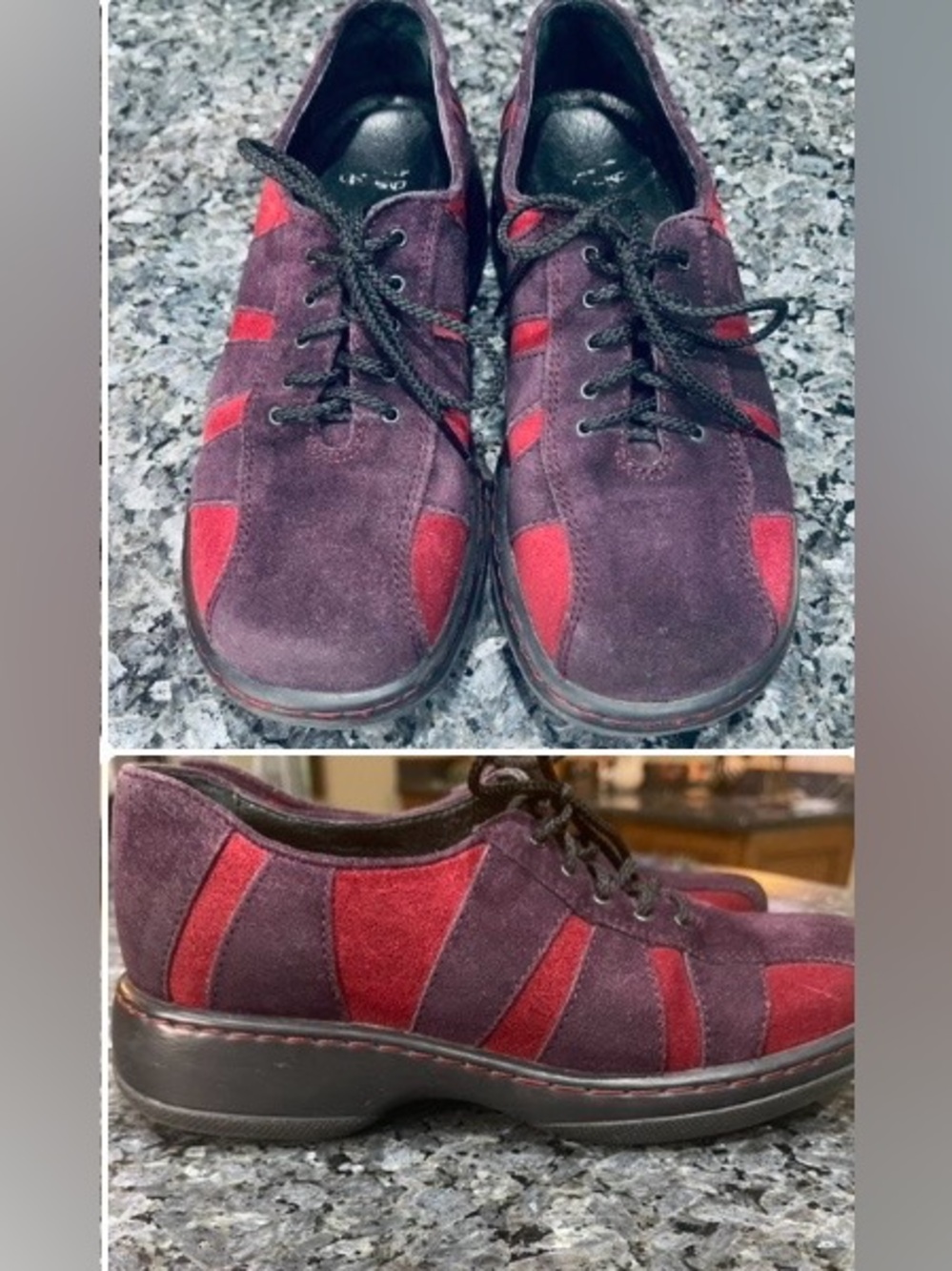 Dansko Folly Purple and Red Suede Lace-Up Oxfords Size 6.5-7/37